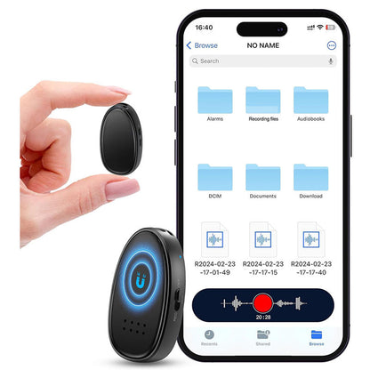 Mini Magnetic Voice Recorder | Built-In Speaker, 22H Recording, USB-C