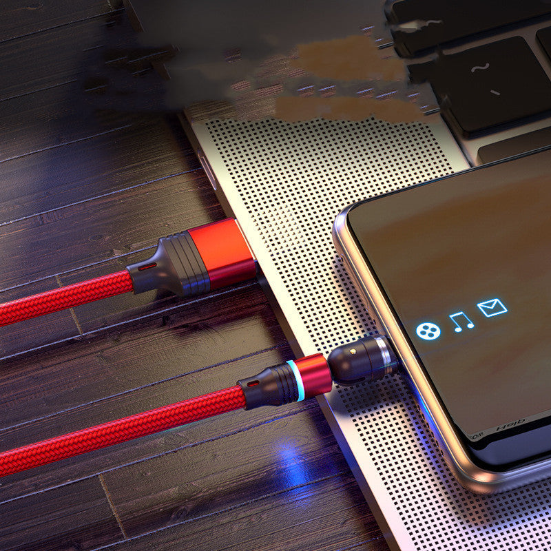 540° Rotating Magnetic Charging Cable – Fast Charge for Android & Type-C Devices