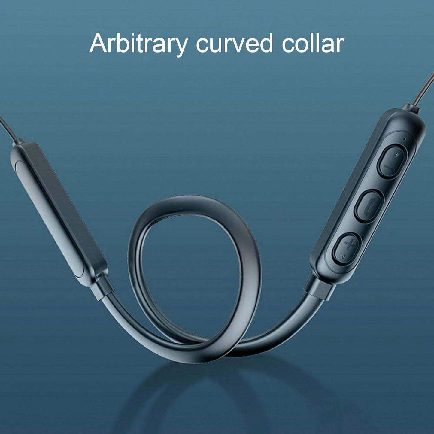 Black Neck Hanging Wireless Sports Earbuds Stereo Bass Outdoor Sports Fitness Running Exercise Headphones