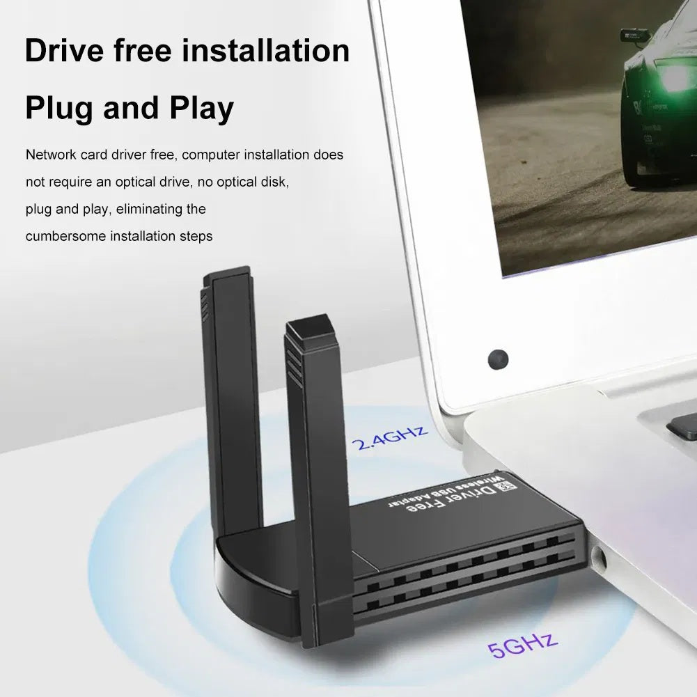 USB 3.0, WiFi Adapter, 1300Mbps, Dual Band, 5GHz, Long Range.