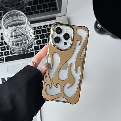 Flame Pattern Electroplated Heat-Dissipation Soft Case – Stylish Shockproof TPU Cover for iPhone Models