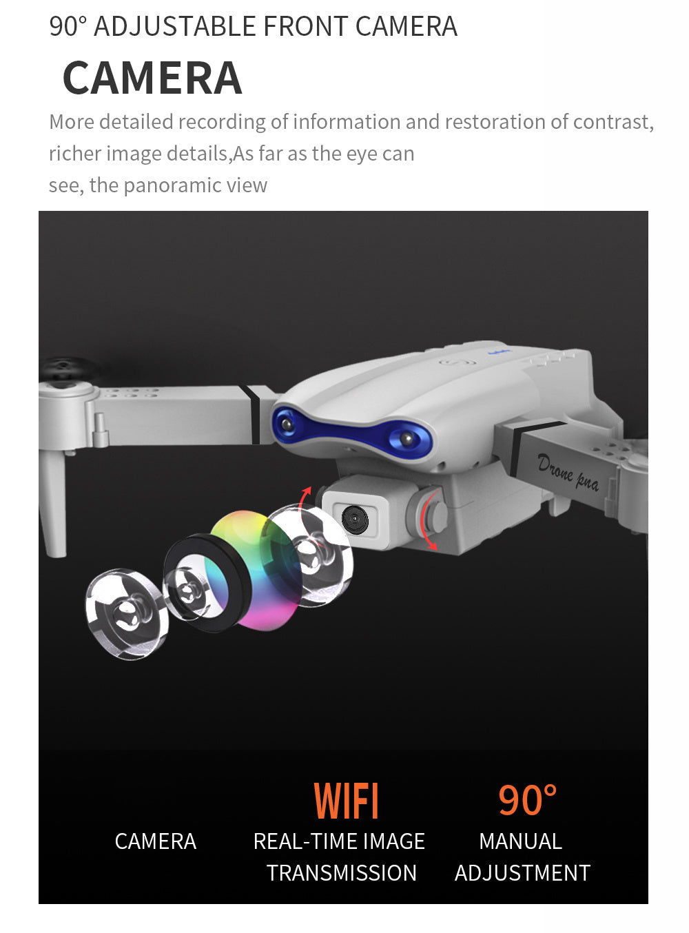 E99 Foldable Smart Camera Drone – Real-Time Transmission, One-Click Takeoff/Landing