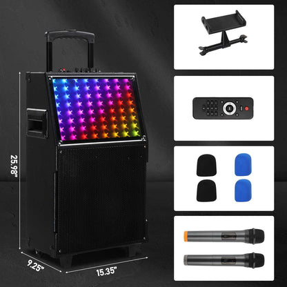12" 60W LED Spectrum Light Rod Speaker – Bluetooth with Remote Control