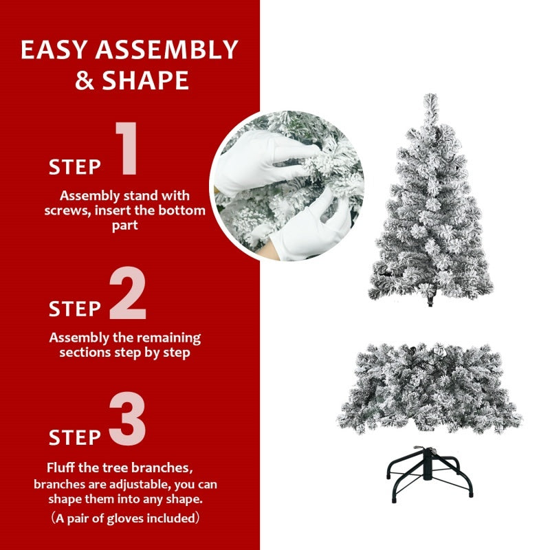 PVC Christmas Tree with Lights – Artificial Holiday Decoration for Home, Available in Multiple Sizes