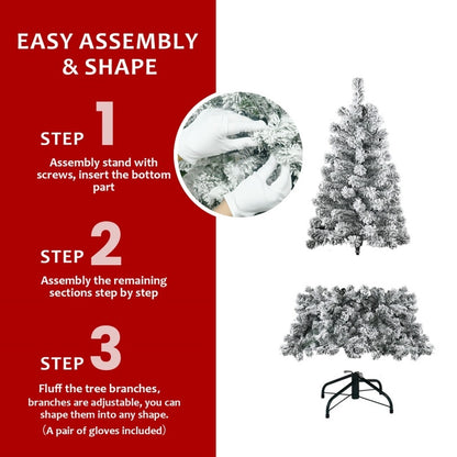 PVC Christmas Tree with Lights – Artificial Holiday Decoration for Home, Available in Multiple Sizes
