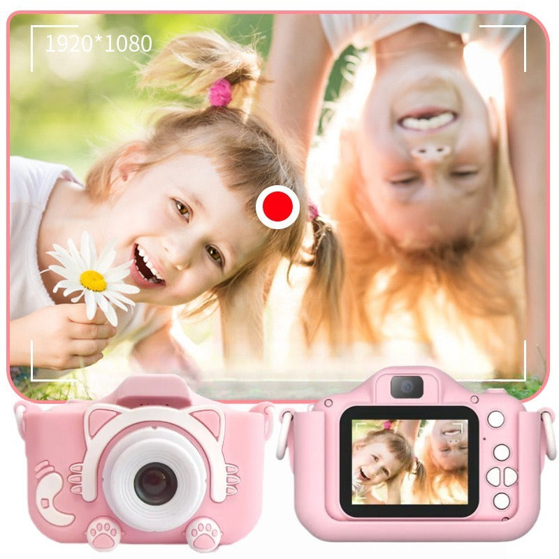 Pink Cat Kids Camera | Photo & Video | 8 Selfie Filters | 400mAh Battery – Perfect Birthday & Outdoor Gift