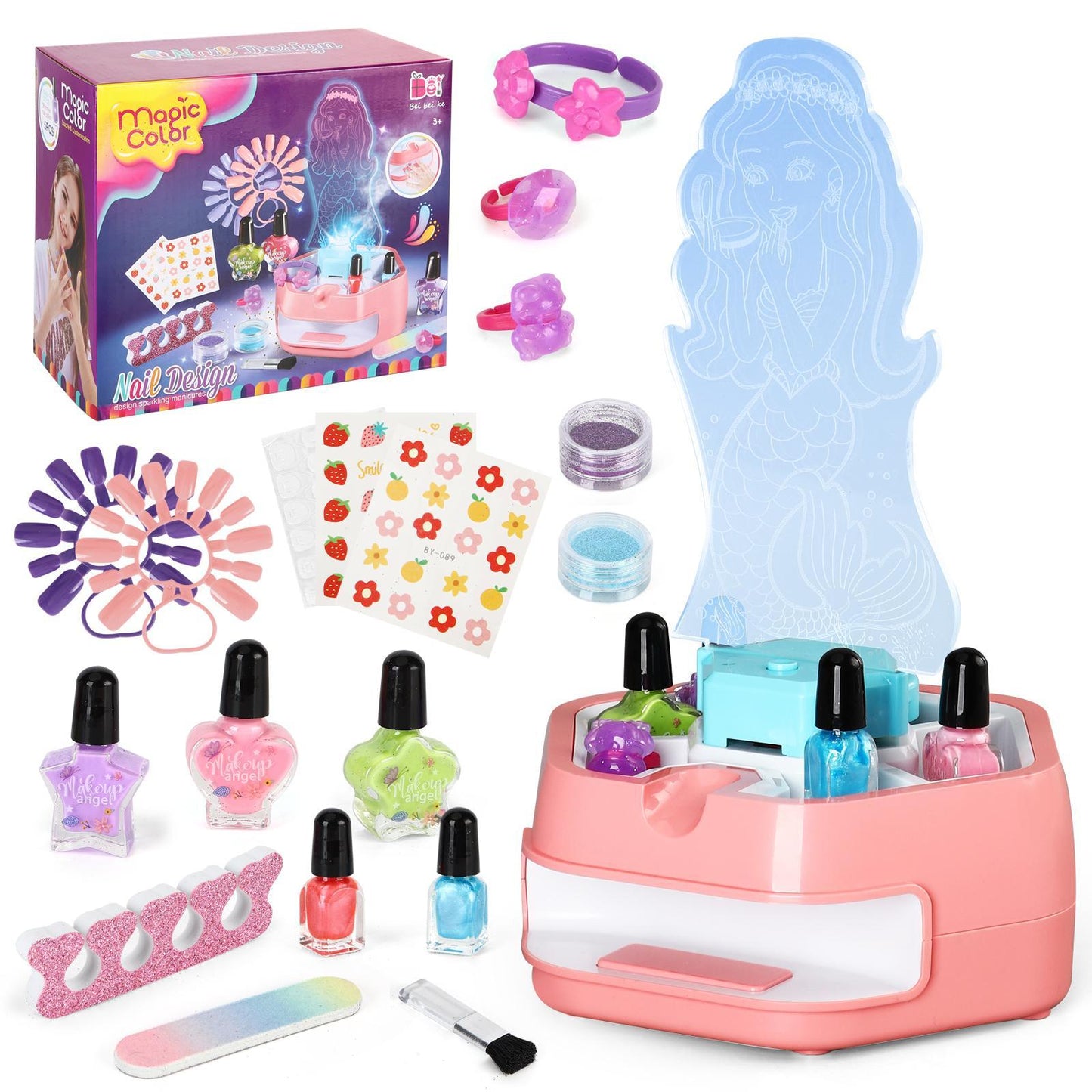 Kids Makeup & Nail Art Spray Set – Creative Fun Toy for Girls, Safe Non-Toxic Makeup Kit, Perfect Holiday Gift for Children