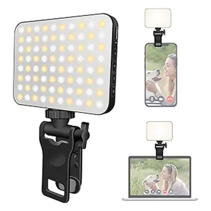 Rechargeable Clip-On Selfie Light – Portable LED Fill Light for Phone, Laptop & Tablet | Ideal for Video Calls, Streaming & Makeup
