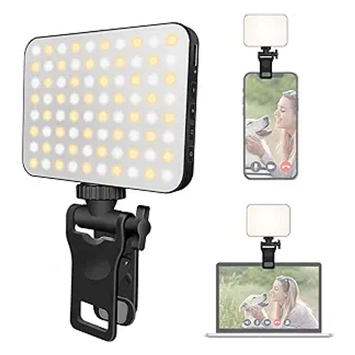 Rechargeable Clip-On Selfie Light – Portable LED Fill Light for Phone, Laptop & Tablet | Ideal for Video Calls, Streaming & Makeup