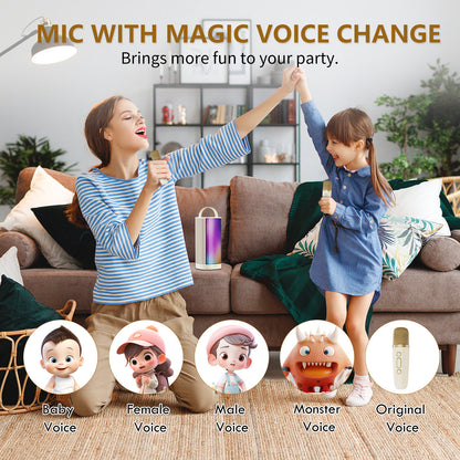 JYX D31-T Karaoke Machine – Portable Bluetooth Speaker with 2 Wireless Microphones for Adults & Kids