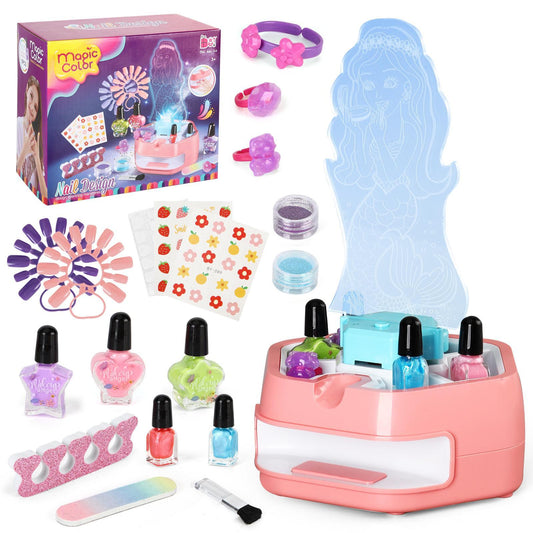 Kids Makeup & Nail Art Spray Set – Creative Fun Toy for Girls, Safe Non-Toxic Makeup Kit, Perfect Holiday Gift for Children