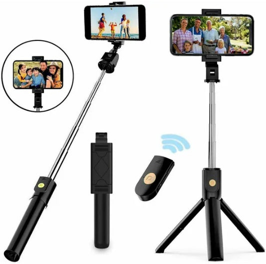 mantiene Selfie Stick, Tripod, Remote, Phone Stand.