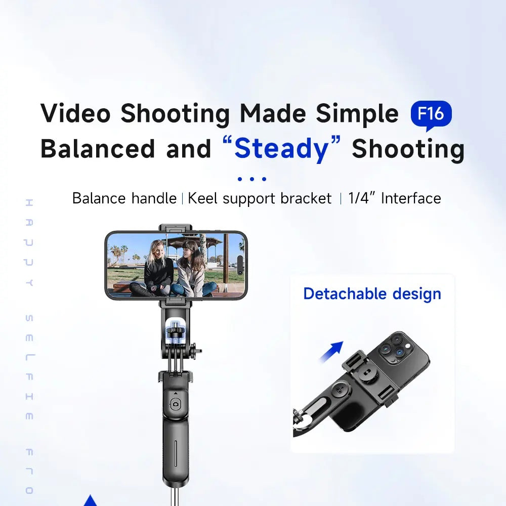 F16 Phone Selfie Stick Travel Tripod With Remote Control And Phone Holder, Retractable Selfie Stick For IPhone