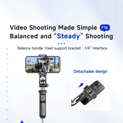 F16 Phone Selfie Stick Travel Tripod With Remote Control And Phone Holder, Retractable Selfie Stick For IPhone