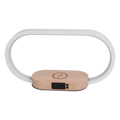 Touch Control Bedside Lamp with Clock & Wireless Charging | LED Dimmable Desk Lamp