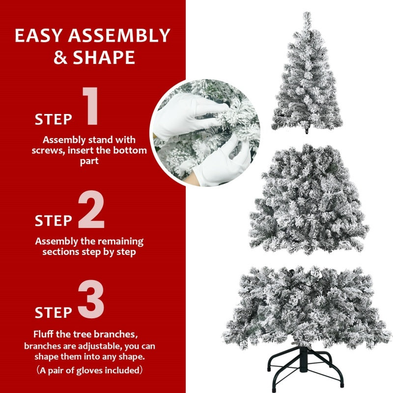 PVC Christmas Tree with Lights – Artificial Holiday Decoration for Home, Available in Multiple Sizes