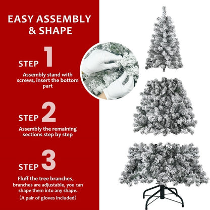 PVC Christmas Tree with Lights – Artificial Holiday Decoration for Home, Available in Multiple Sizes