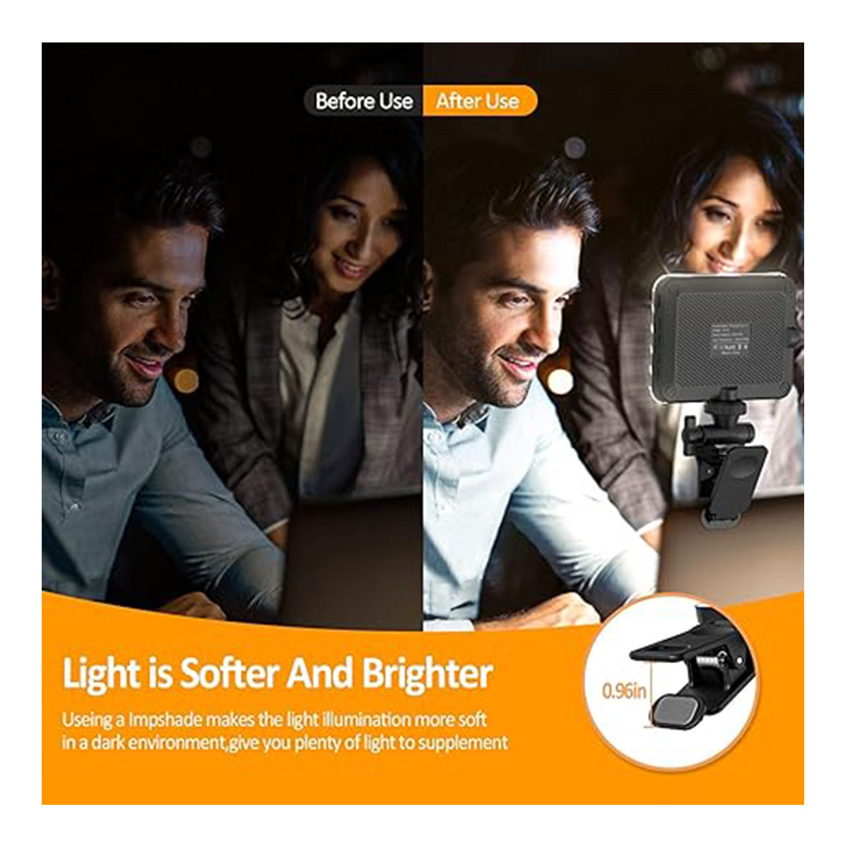 Rechargeable Clip-On Selfie Light – Portable LED Fill Light for Phone, Laptop & Tablet | Ideal for Video Calls, Streaming & Makeup