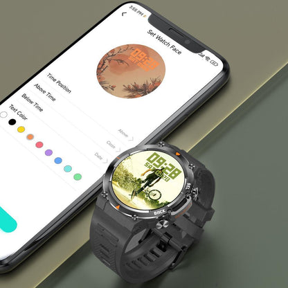 Senbono 2024 MAX18 Men's Arma Oled 1.43-inch HD Large Screen Smart Watch With Gesture Control, AI Voice And Call Function