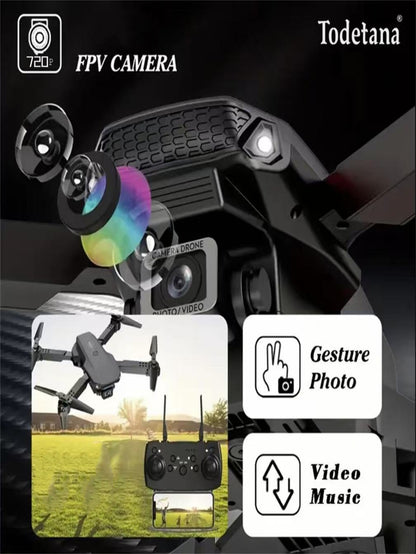 E88 Foldable Smart Camera Drone – Single Camera with Real-Time Transmission & One-Click Takeoff/Landing