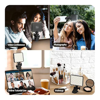 Rechargeable Clip-On Selfie Light – Portable LED Fill Light for Phone, Laptop & Tablet | Ideal for Video Calls, Streaming & Makeup