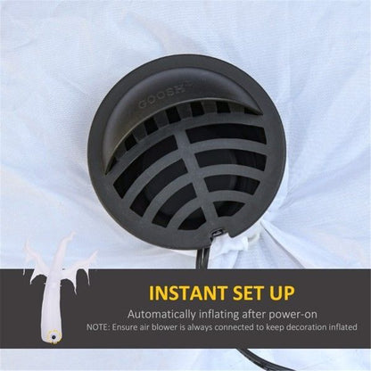 6ft Inflatable White Ghost with LED Lights – Halloween Outdoor Yard Decoration with Fan, Stakes & Ropes