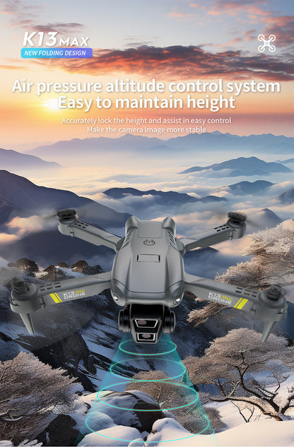 K13 Foldable Smart Camera Drone with 2 Batteries – Real-Time Transmission & One-Click Takeoff/Landing