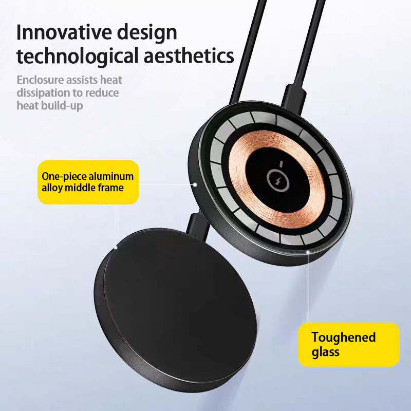 The Qi Wireless Charger 15w Magnetic Wireless Fast Charging Is Suitable For 12, 13, 14, 15 And 16 Mobile Phone Models