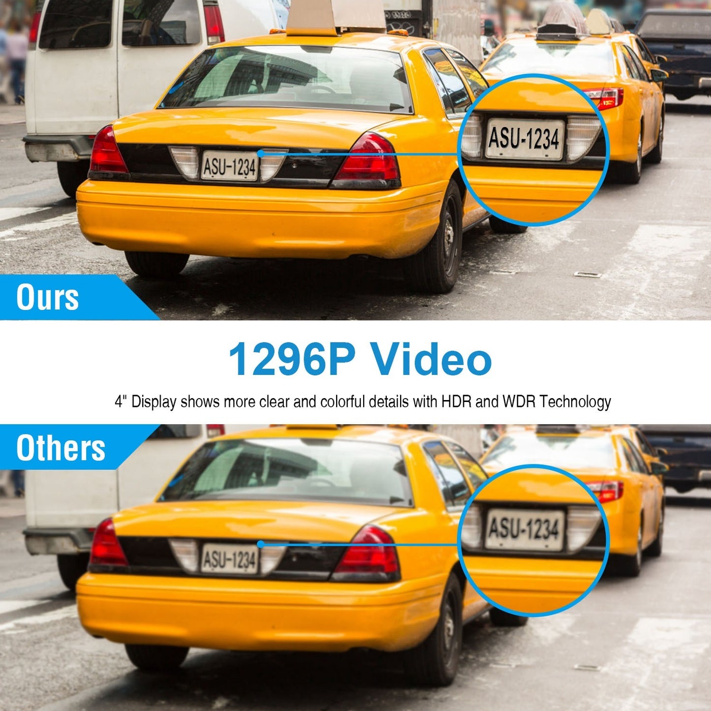 1296P, Car DVR, Dash Camera, 3-Lens, Driving Recorder.
