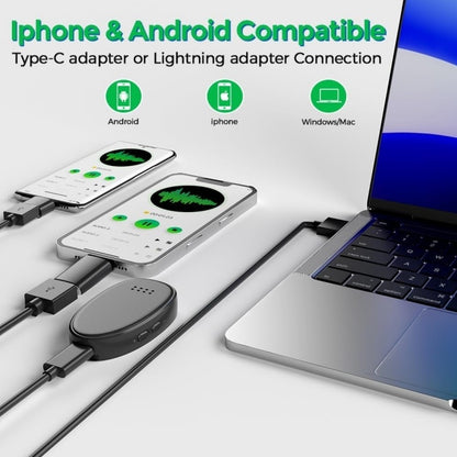 Mini Magnetic Voice Recorder | Built-In Speaker, 22H Recording, USB-C