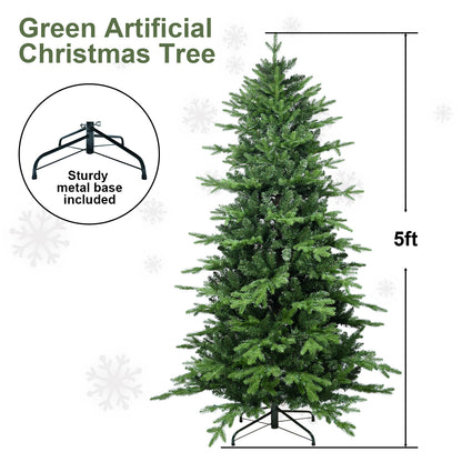 4ft / 5ft / 6.5ft / 7.5ft Hybrid Automatic PE/PVC Christmas Tree – Green Xmas Tree with Steel Frame & Realistic Branches