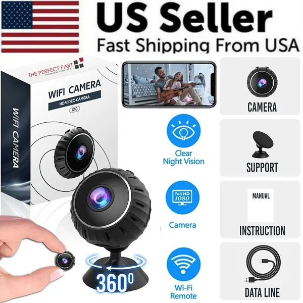 Mini Hidden, Spy Camera, Wireless, 1080P, WiFi, Nanny Cam, Home Security.
