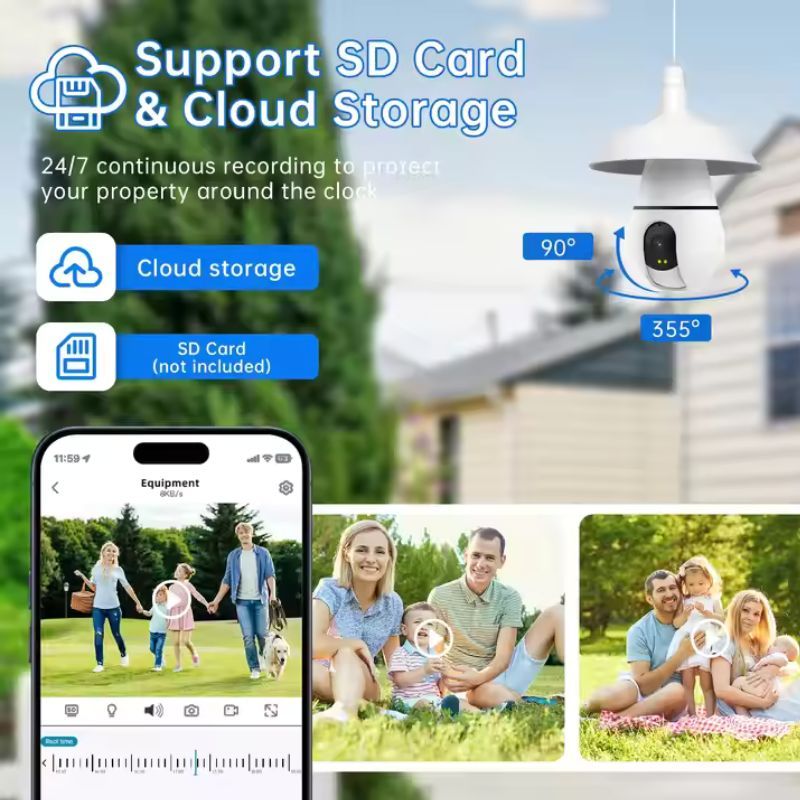 WESECUU 3MP 360 Bulb Cam