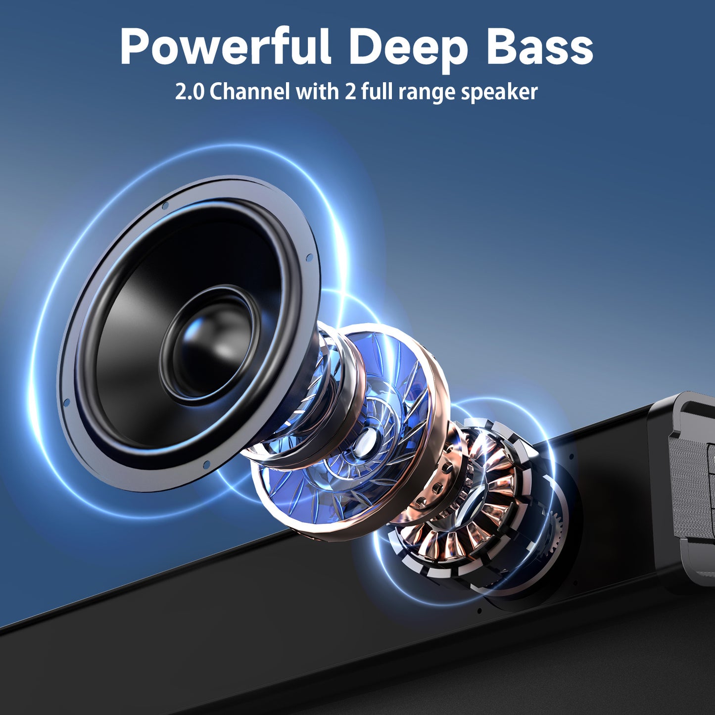 JYX H7 31.5" Soundbar with Subwoofer | 3D Surround Sound for TV | Wall-Mountable Home Theater Speaker