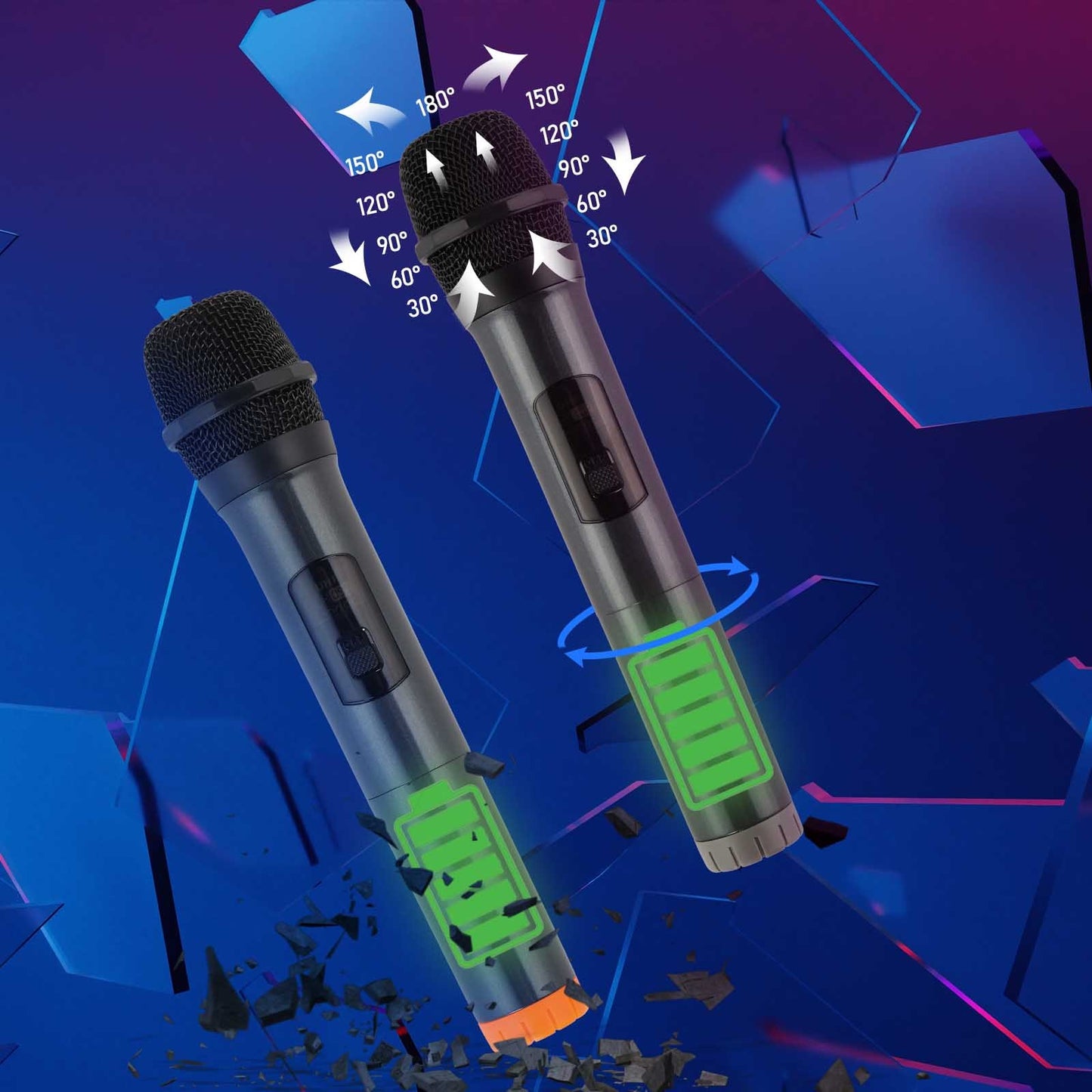 12" 60W LED Spectrum Light Rod Speaker – Bluetooth with Remote Control