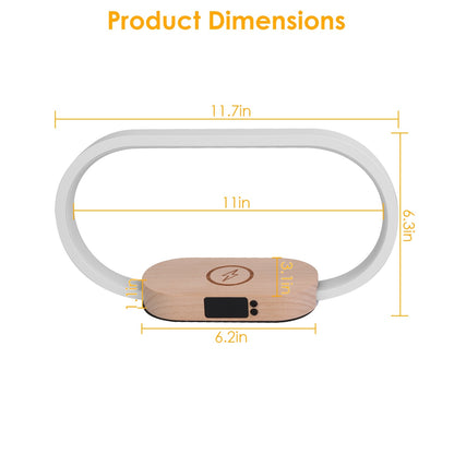 Touch Control Bedside Lamp with Clock & Wireless Charging | LED Dimmable Desk Lamp
