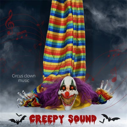 Hanging Clown with LED Eyes, Sound & Motion Activated - Halloween Decoration
