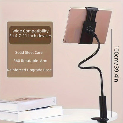 Updated Gooseneck Tablet Holder Stand For Bed 39.4inch Adjustable Flexible Arm Tablets Mount Clamp On Table