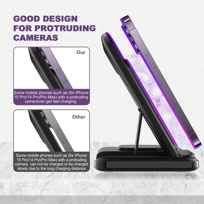 15W Fast Charging Three-in-one Wireless Charger