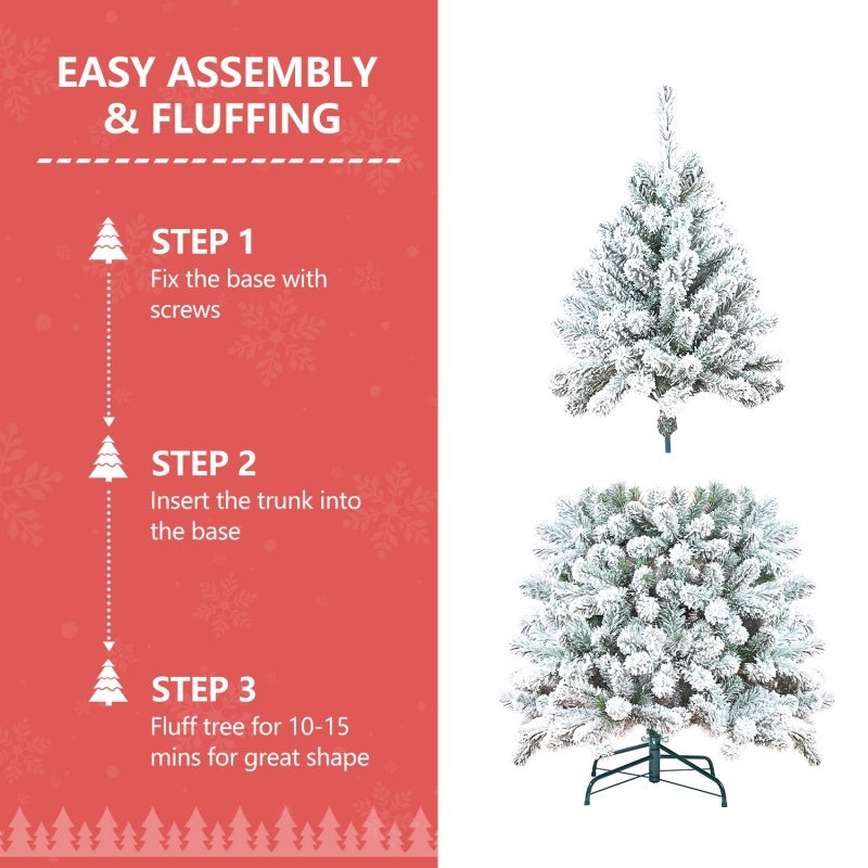 PVC Christmas Tree with Ornaments – Artificial Holiday Decoration, Available in 4ft/5ft/6ft/7ft