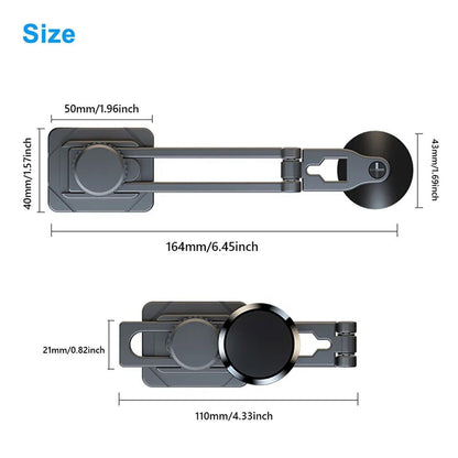 Universal 360° Magnetic Car Dashboard Phone Holder | Foldable Aluminum Alloy Mount