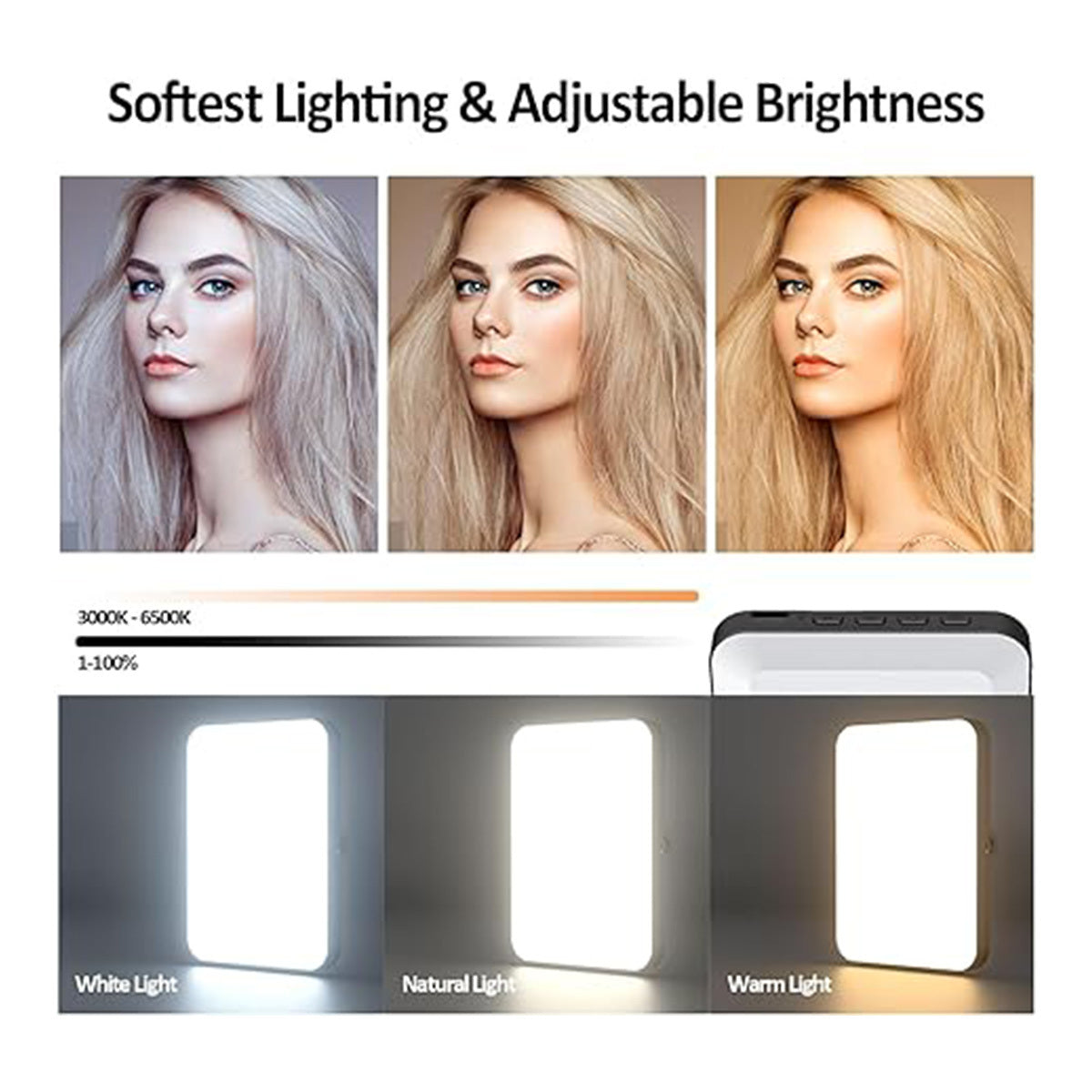 Rechargeable Clip-On Selfie Light – Portable LED Fill Light for Phone, Laptop & Tablet | Ideal for Video Calls, Streaming & Makeup