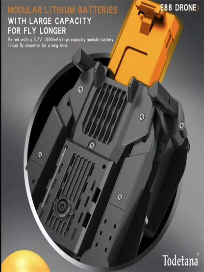 E88 Foldable Smart Camera Drone – Single Camera with Real-Time Transmission & One-Click Takeoff/Landing