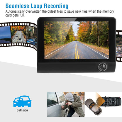 1296P, Car DVR, Dash Camera, 3-Lens, Driving Recorder.